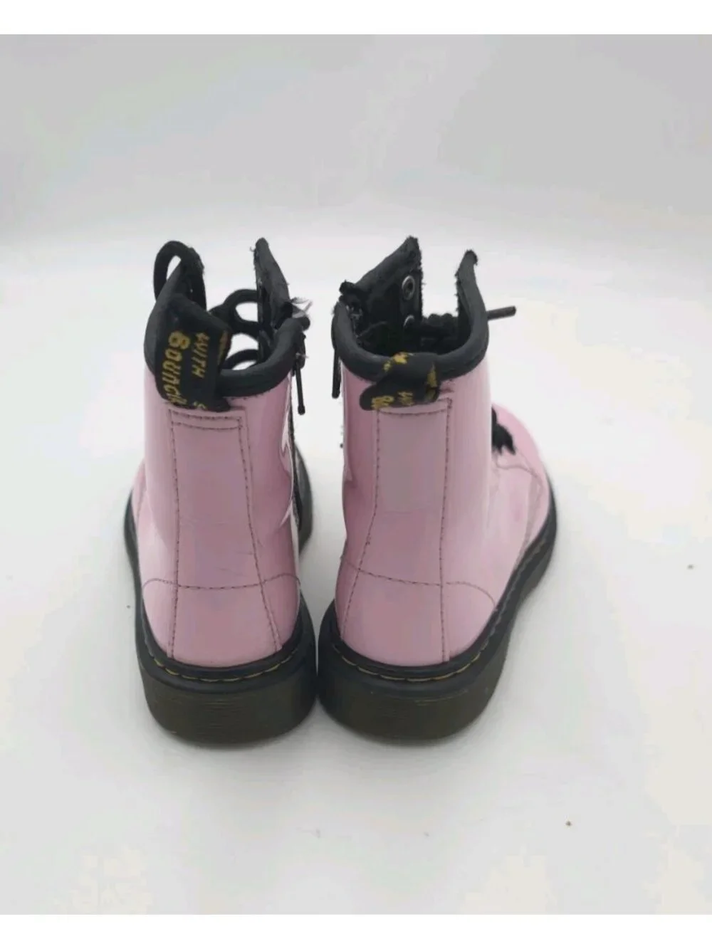 Dr. Martens 1460 J Kids Pink Patent Leather Lace Up Boots Youth US 12 EU 29